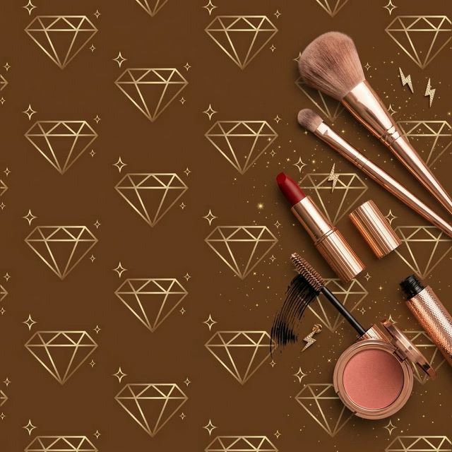 Produtos de beleza premium Bela Glow - pincéis, batom, rímel e blush